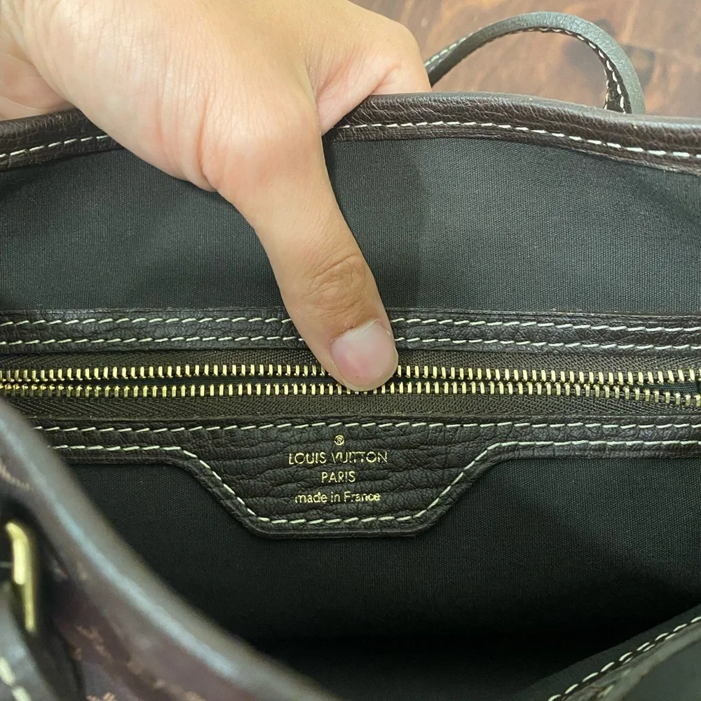 Louis Vuitton Brown Mini Lin PM bucket bag Excellent Condition - Picture 4 of 6